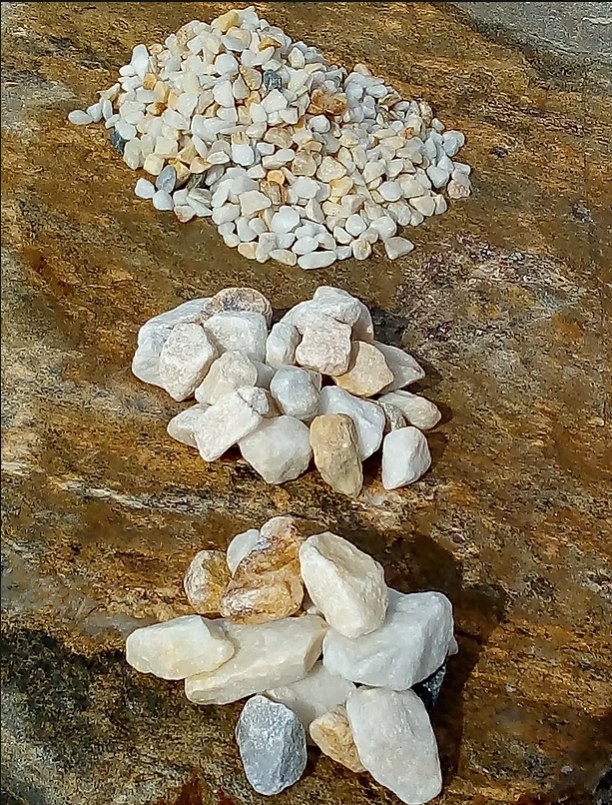 Gold Macael crushed marble, several gradings